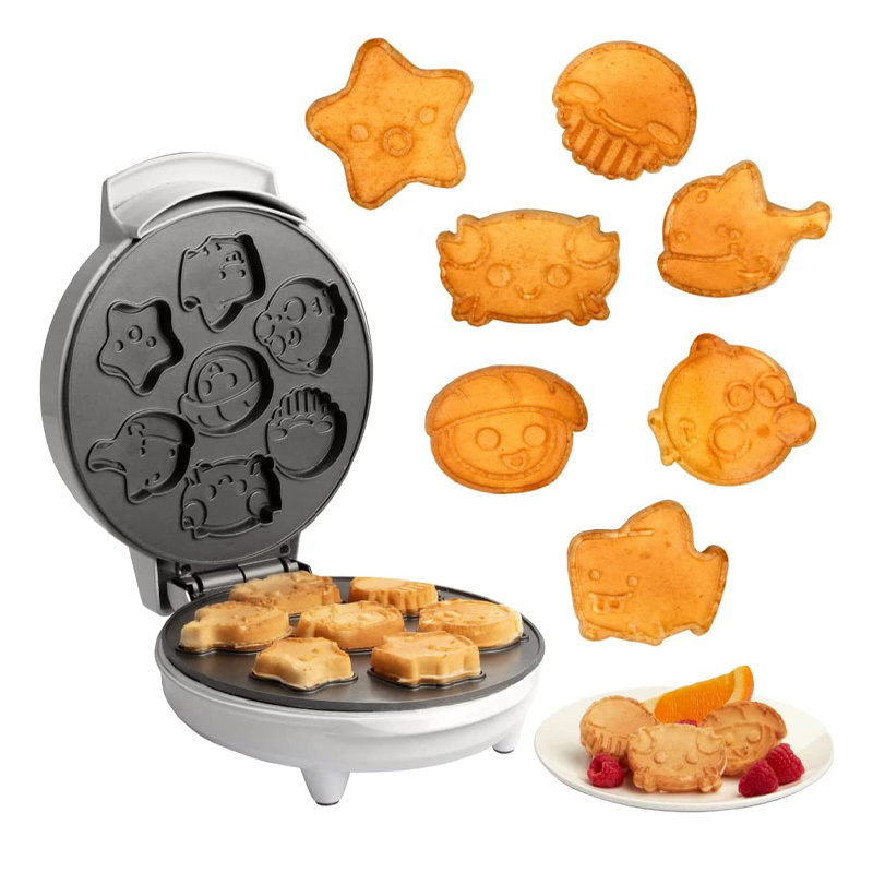 Electric 5-Inch Cooking Surface Waffle Iron detachable changeable pop donuts omelette animal cake 5 in 1 round Waffle Maker