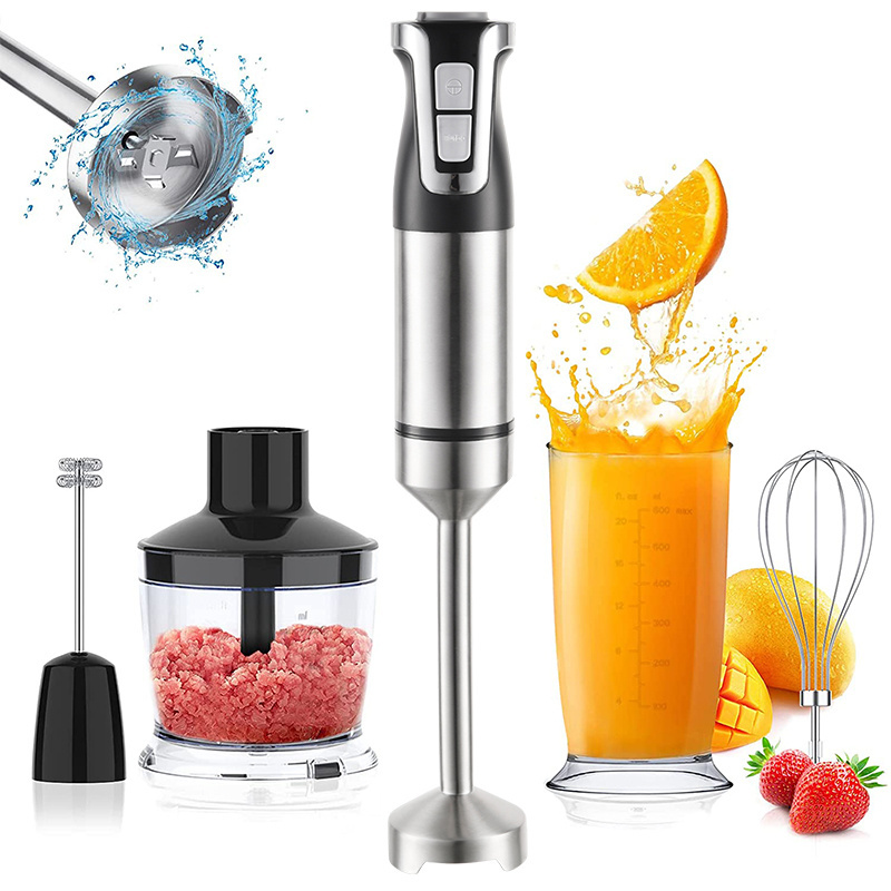 Anbolife 4in1 Hand Blender Set 800/1000/1200/1500W Pure Copper Motor Portable Electric Fruit Blender with USB for Household Use