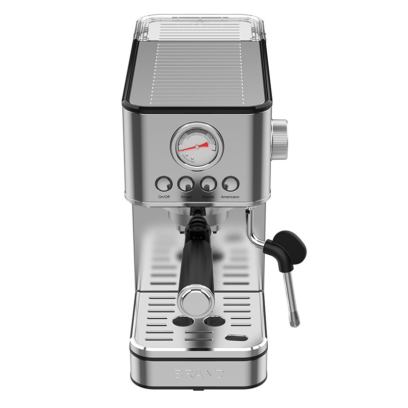 Double cup automatic 15-bar 20 bar stainless steel Italian espresso Americano portable coffee machine with milk frother