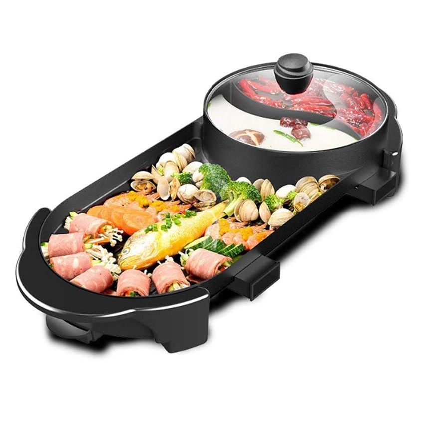 2000W Electric mini electric hot pot cooker bbq grills Coating Smokeless Hot Pot And Bbq Grill Indoor Electric Barbecue Grills