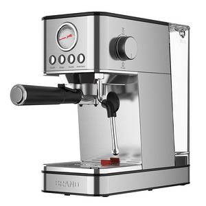 Double cup automatic 15-bar 20 bar stainless steel Italian espresso Americano portable coffee machine with milk frother