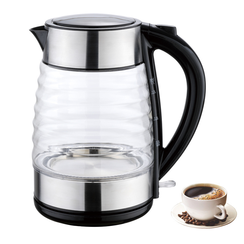 1.7L Cordless Portable Glass Tea Kettle BPA Free Water Heater for Tea Coffee Hot Cocoa Electric Kettle