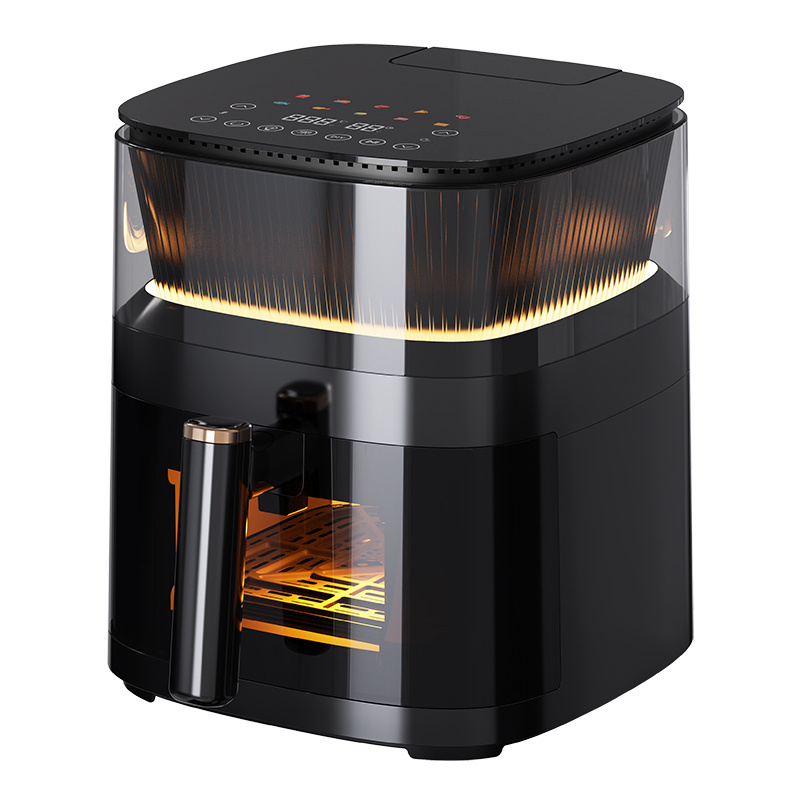 5L steam air fyer with breathing light decoration air frier see-through windows high level air fryer digital