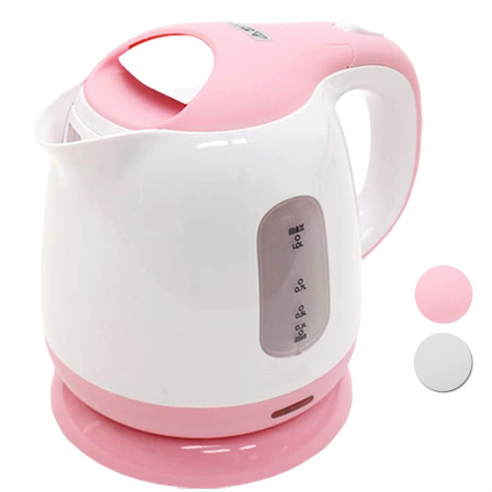 1L Plastic Grey Portable Electric Tea Kettle 360 Cordless with LED light Boil-Dry Protection Cute Kettle Water