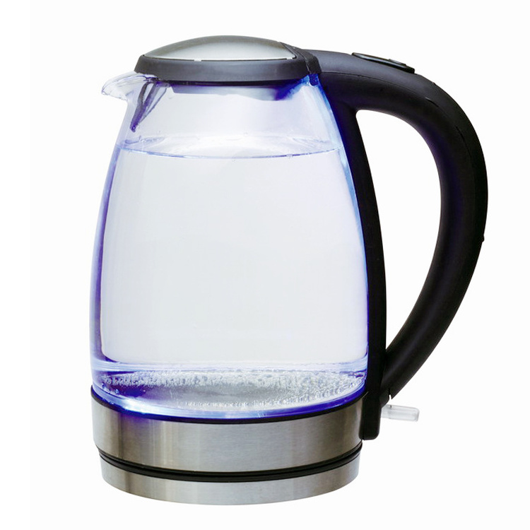 Kitchen Electric Kettle 1.7L 220V Glass Body Stainless Steel Design Electric Water Heat Kettle Glass for Home Appliance