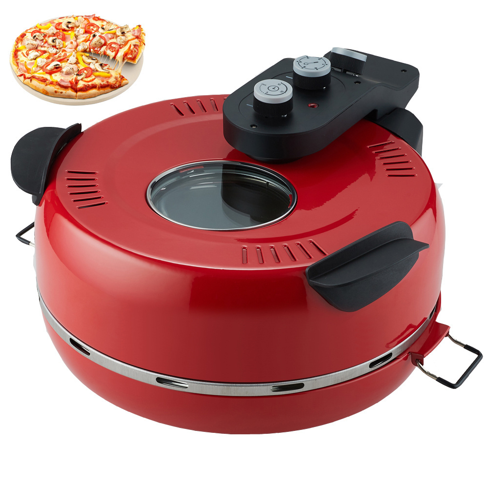 XXL large automatic pizza dough maker machine Rotating Pizza Maker with Stone Baking Pan Arabic bread maker Electric Pizza Oven