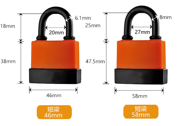 New Custom Size Pvc Lock Safe Marine Use Locks door keys padlock with high quality