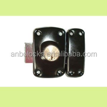 latch operated rim lock and bolt lock in french style for wood door lock