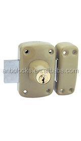 latch operated rim lock and bolt lock in french style for wood door lock