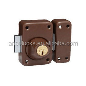 latch operated rim lock and bolt lock in french style for wood door lock