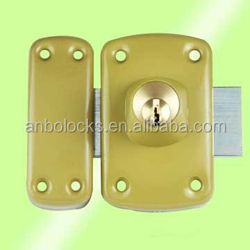 latch operated rim lock and bolt lock in french style for wood door lock