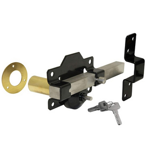 Long Throw Gate Lock,single open, SS304 bolt with 5 brass Key,50/70mm cylinder