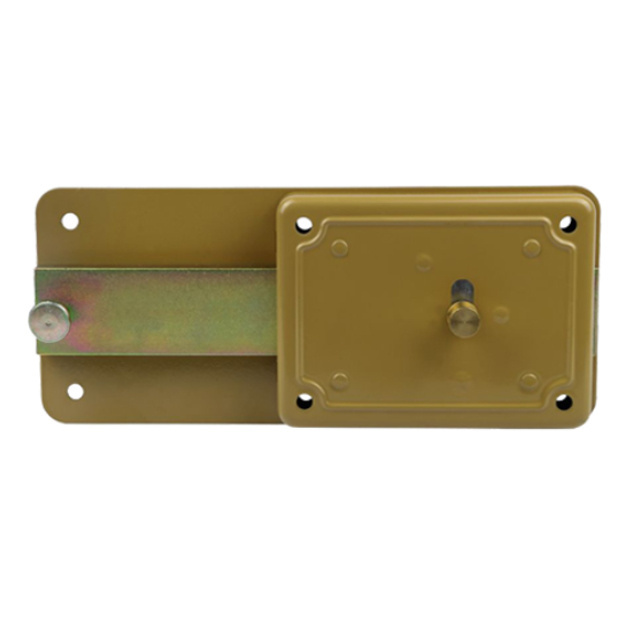 Zinc alloy security steel gate door Lock with brass Key and Brass Cylinder Door Rim Lock