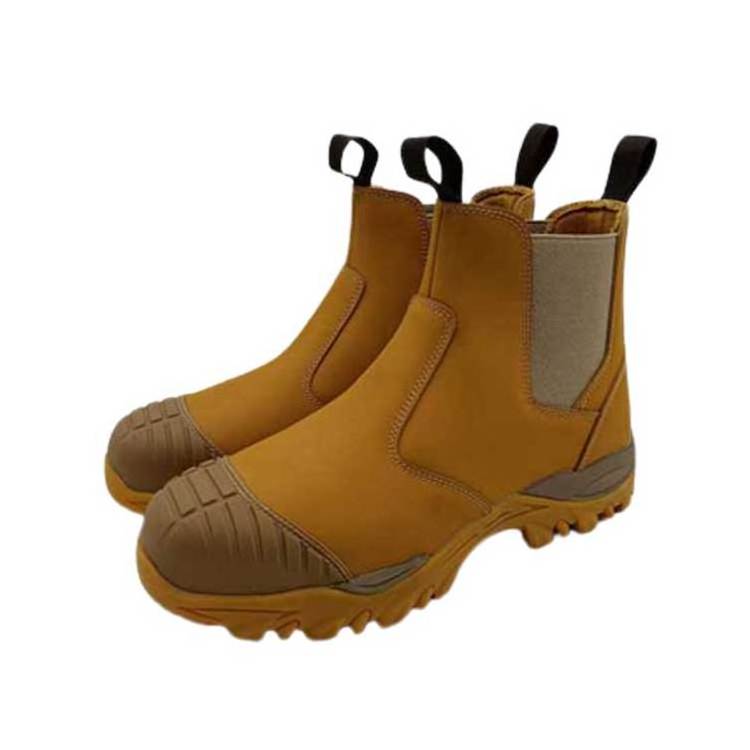 High quality steel toe steel sole anti smash work boots slip on first layer nubuck leather Chelsea boots