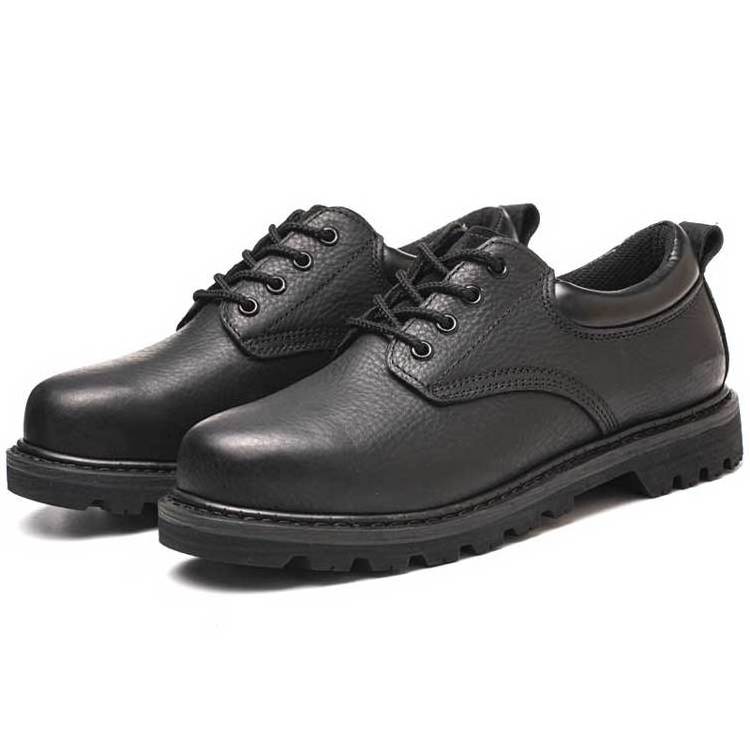 Men's low cut wear resistant work shoes anti smash top layer cowhide leather Goodyear work shoes