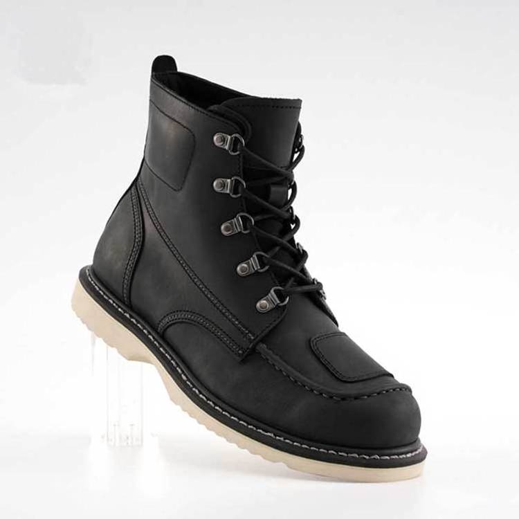 Men's Mid Top Waterproof Welted Goodyear Safety Boots Insulated Crazy Horse Leather Work Boots