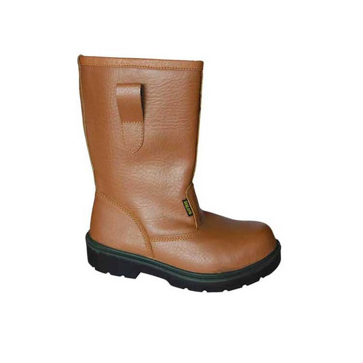 High top welding boots anti-smash and anti-puncture labor protection boots brown safety rigger boots for Men