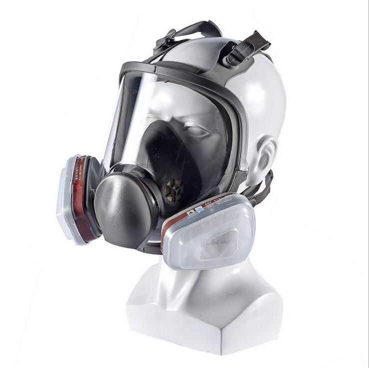 Chemical Respiratory Gas Mask Full Face Mask with Double Cartridges