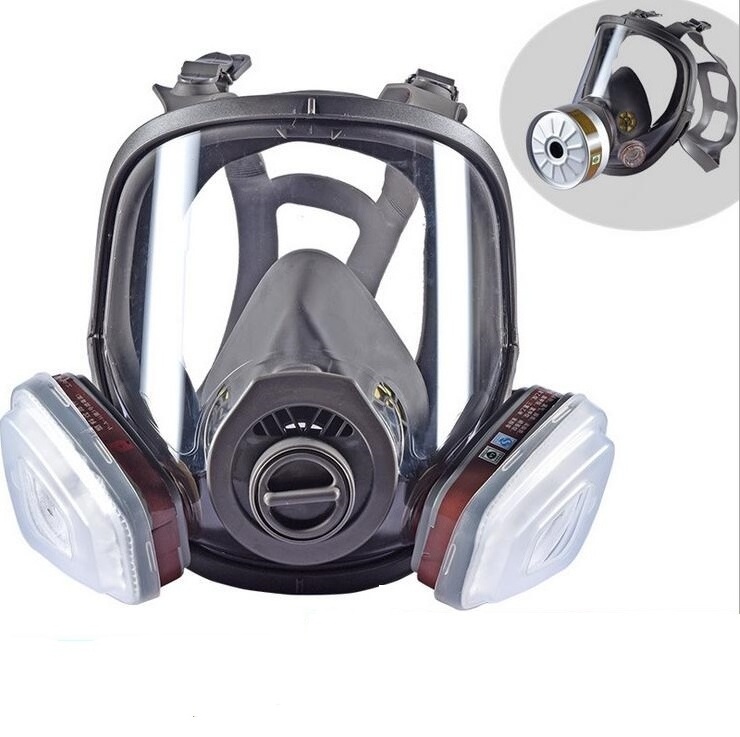 Chemical Respiratory Gas Mask Full Face Mask with Double Cartridges