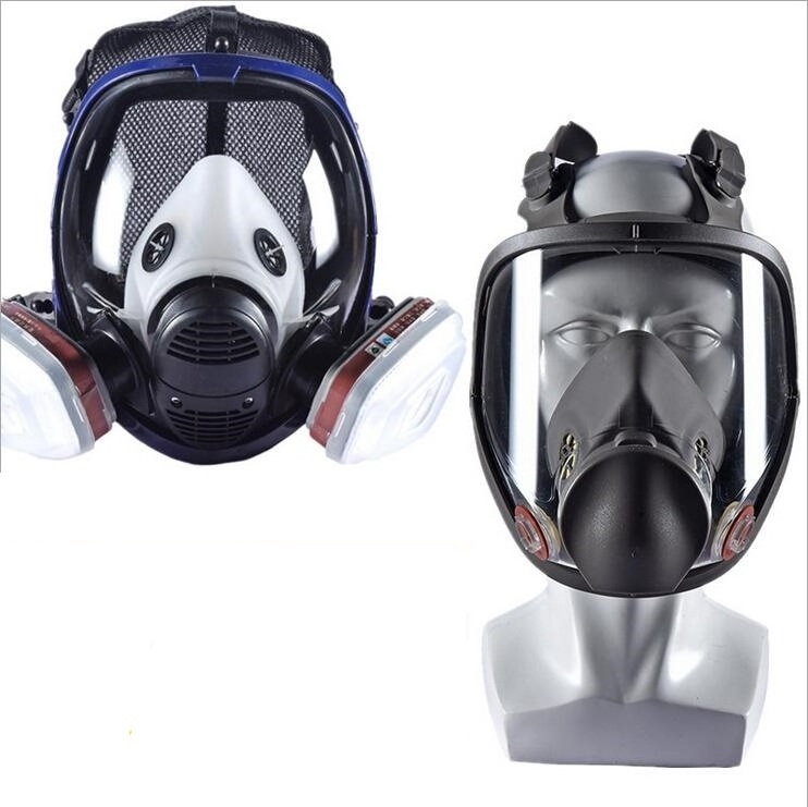 Chemical Respiratory Gas Mask Full Face Mask with Double Cartridges