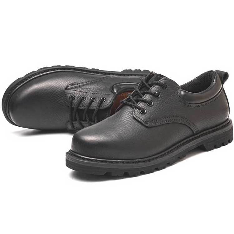 Men's low cut wear resistant work shoes anti smash top layer cowhide leather Goodyear work shoes