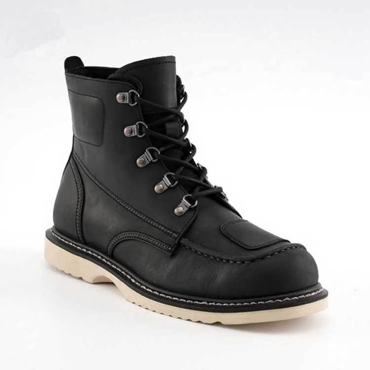 Men's Mid Top Waterproof Welted Goodyear Safety Boots Insulated Crazy Horse Leather Work Boots