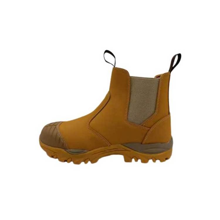 High quality steel toe steel sole anti smash work boots slip on first layer nubuck leather Chelsea boots