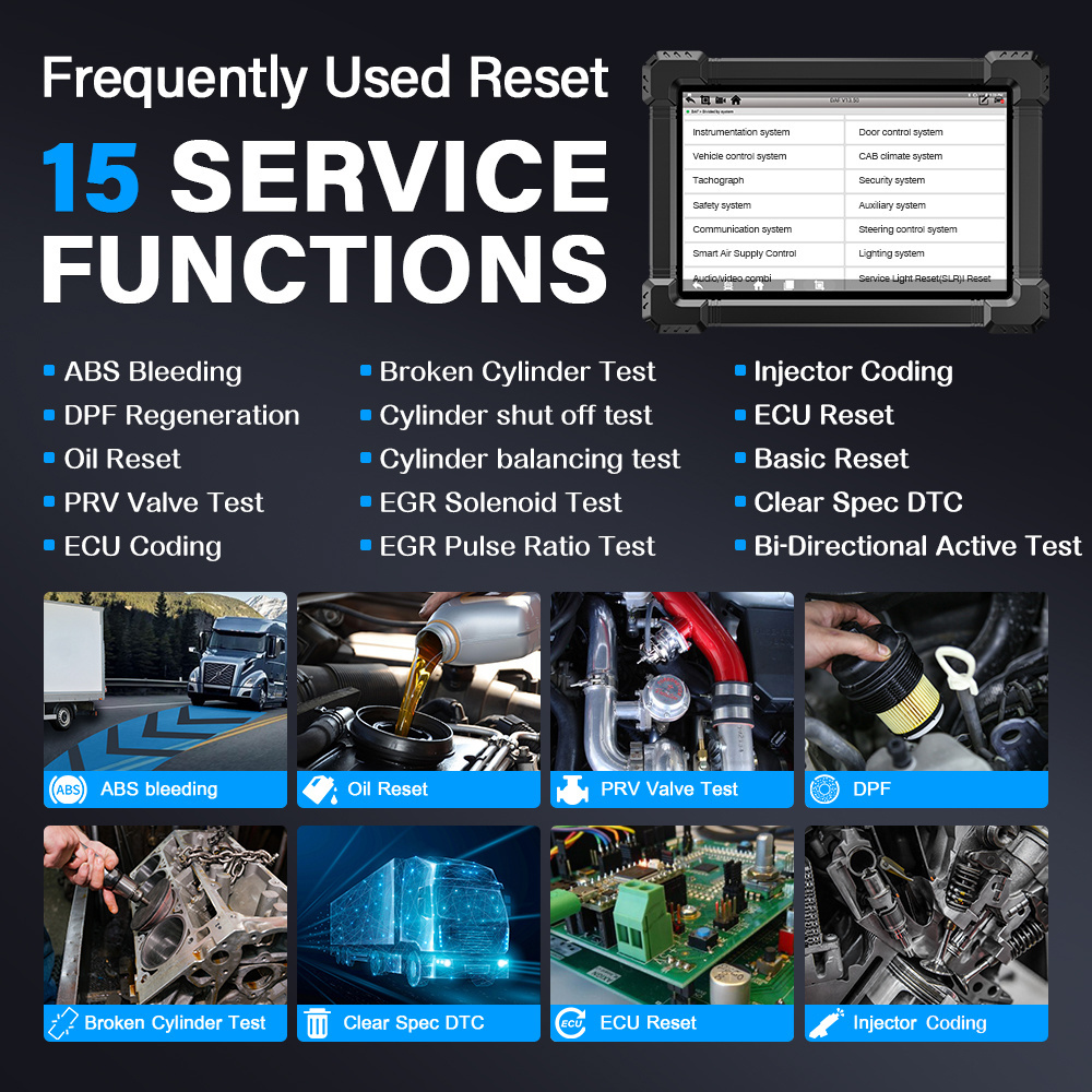 Diagnostic Tools Heavy Duty Truck Ancel X7 HD Automotive Scanner Full System Injector Coding Reset Auto Diagnostic Truck Scanner