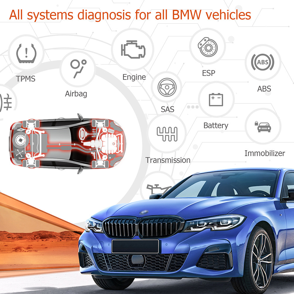 ODB2 Code Reader Ancel BM500 All System Oil CBS ECT Reset Car Scanner Obd 2 Auto Diagnostic Tool for F54 F55 RR1 Automotive Scan