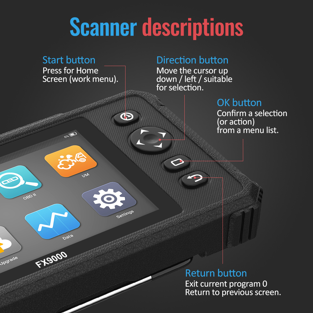 ANCEL FX9000 OBD2 Car Scanners Full System TPMS Oil EPB Reset Other Vehicle Tools Automotive Diagnostic Tools OBD2 Auto Scanner