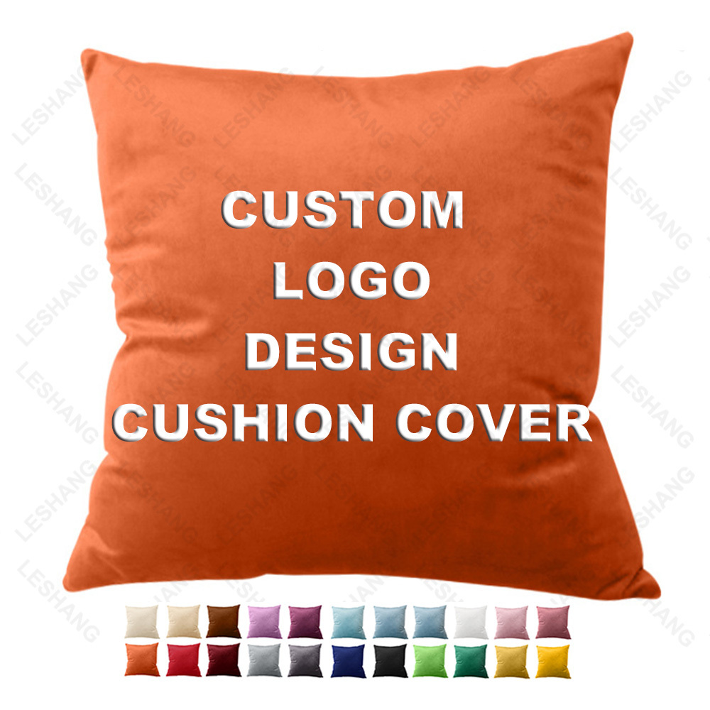 High Quality Velvet Pillow Covers Luxury Cushion Cover For Home Decor Solid Custom Logo Design Cushion Covers 18x18  inch