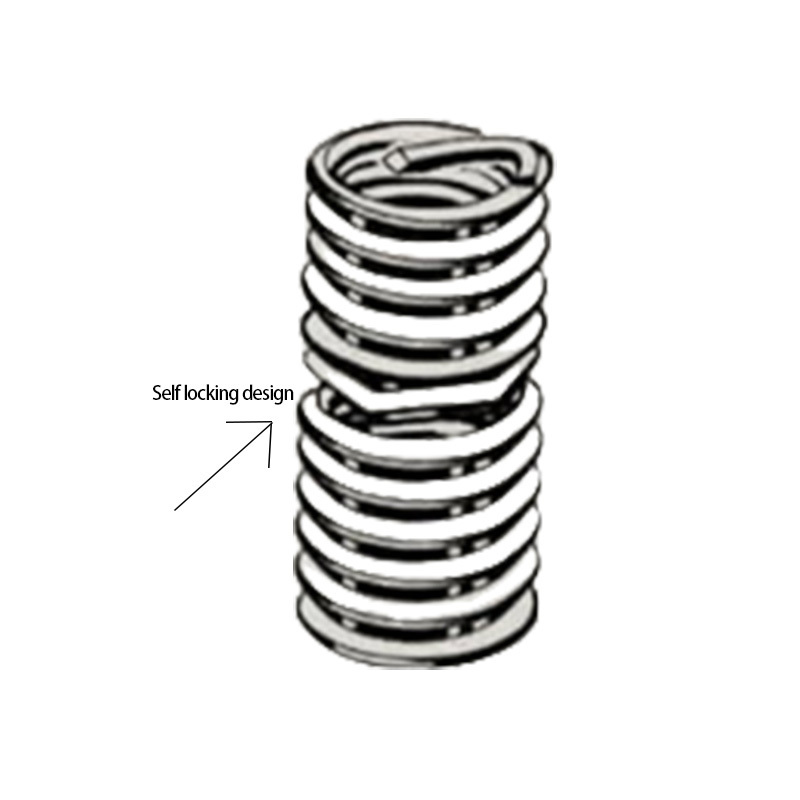 304ss lock wire thread insert m6 m7 m8 m10 Self locking steel wire screw sleeve and Helicoil