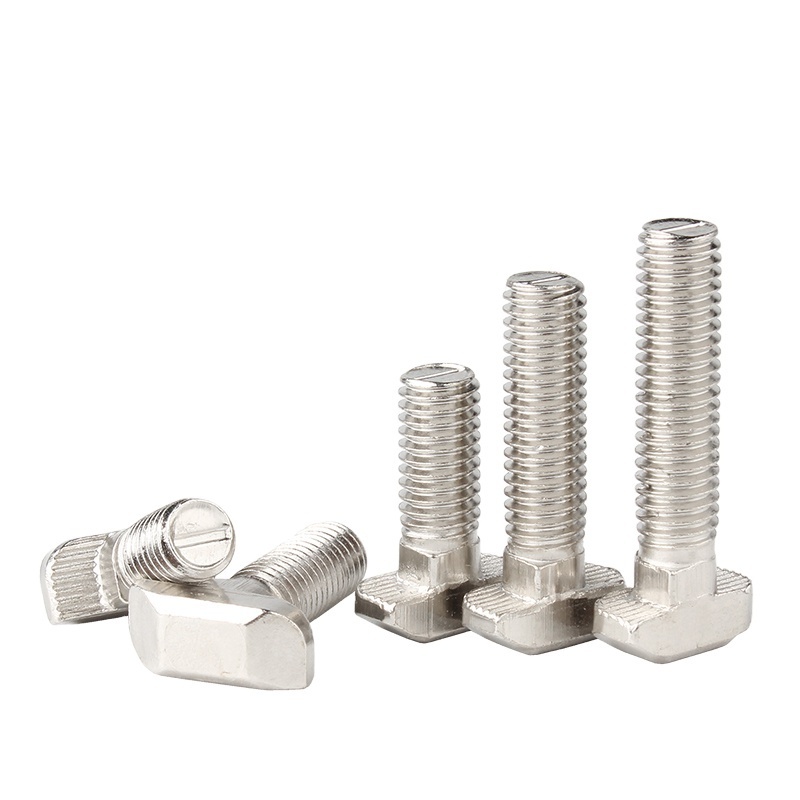 China Custom Made high strength bolt M5 M6 M8 stud 5000 stainless steel half threaded rod nickel plated t bolts and screws