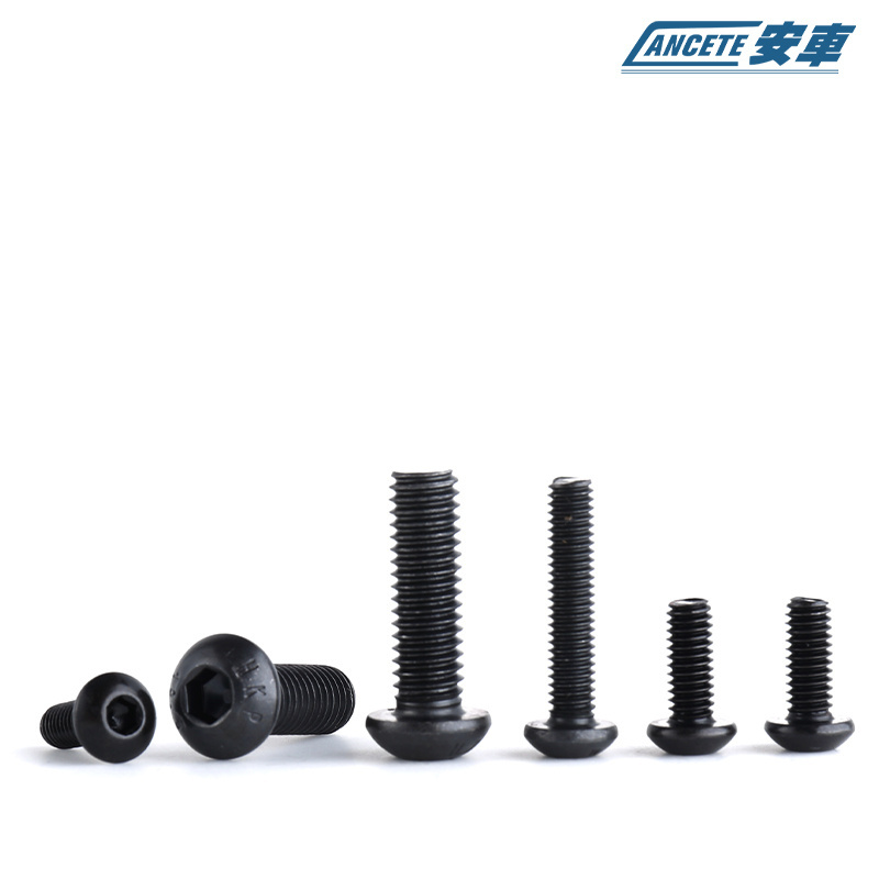 Hot Sale Grade 10.9 Stainless Steel Round Head Black Zinc Button Head Bolt m3 black spacing screws hex nylon