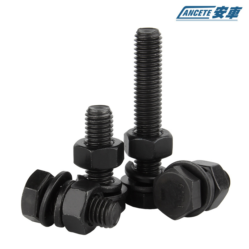 DIN931/DIN933 hex bolt and nut steel hex cap screw bolt washer and nuts assembly