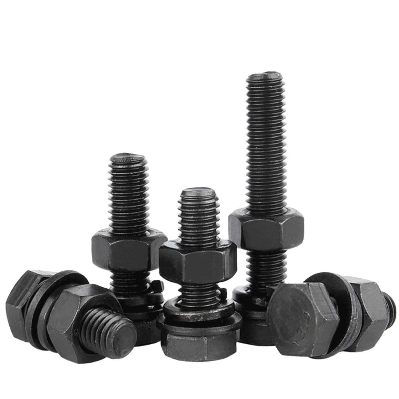 DIN931/DIN933 hex bolt and nut steel hex cap screw bolt washer and nuts assembly