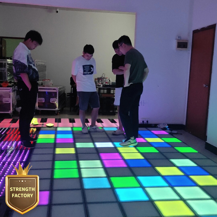 Best-Selling Active Game Led Floor 30x30cm Hopping lattice Light Activate game interactive led dance floor for kid games