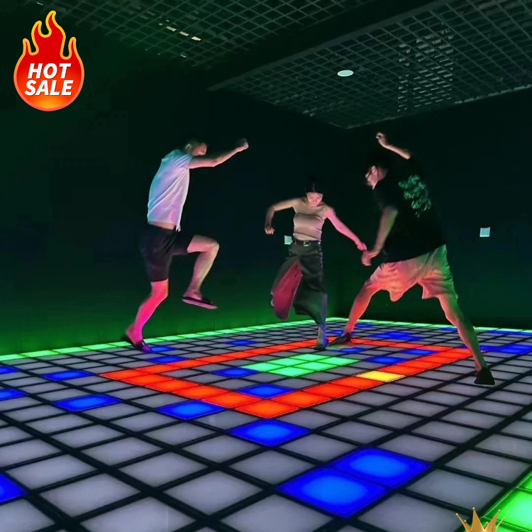 Best-Selling Active Game Led Floor 30x30cm Hopping lattice Light Activate game interactive led floor for kid games