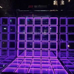 Most popular LED dance floor magnetic Pista de baile 3d infinity mirror led floor panel for bar wedding disco party decoration