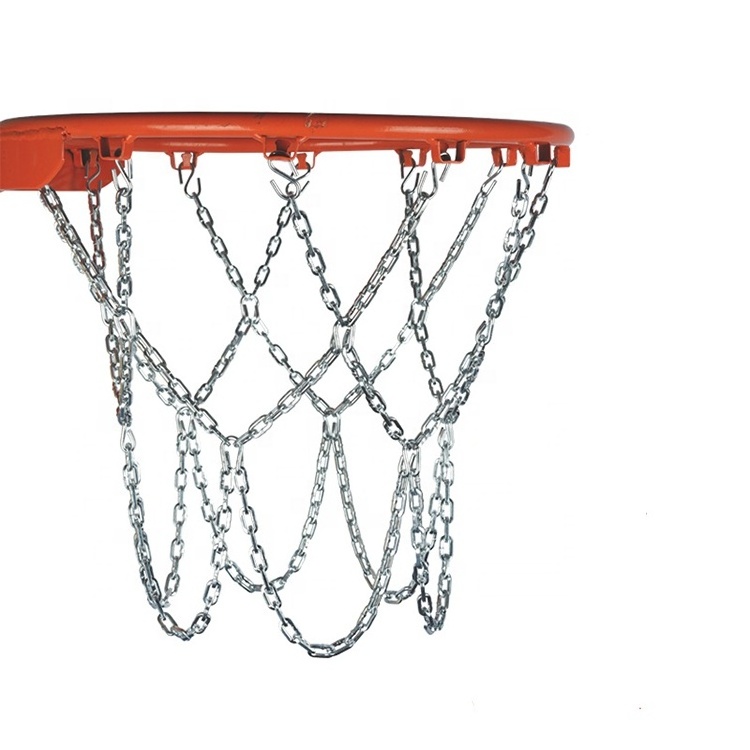 White Red and Bule Electrogalvanizing Basketball Steel Net Chain 3mm Manganese Steel Powder Coated Basketball Chain Net