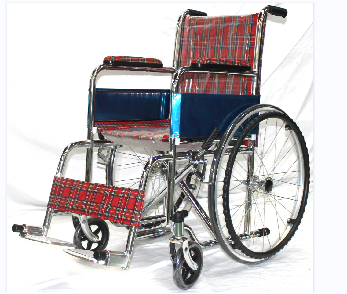 Disable People Use Portable Steel Wheelchair Durable Manual Folding Wheelchairs For Cheap Sales