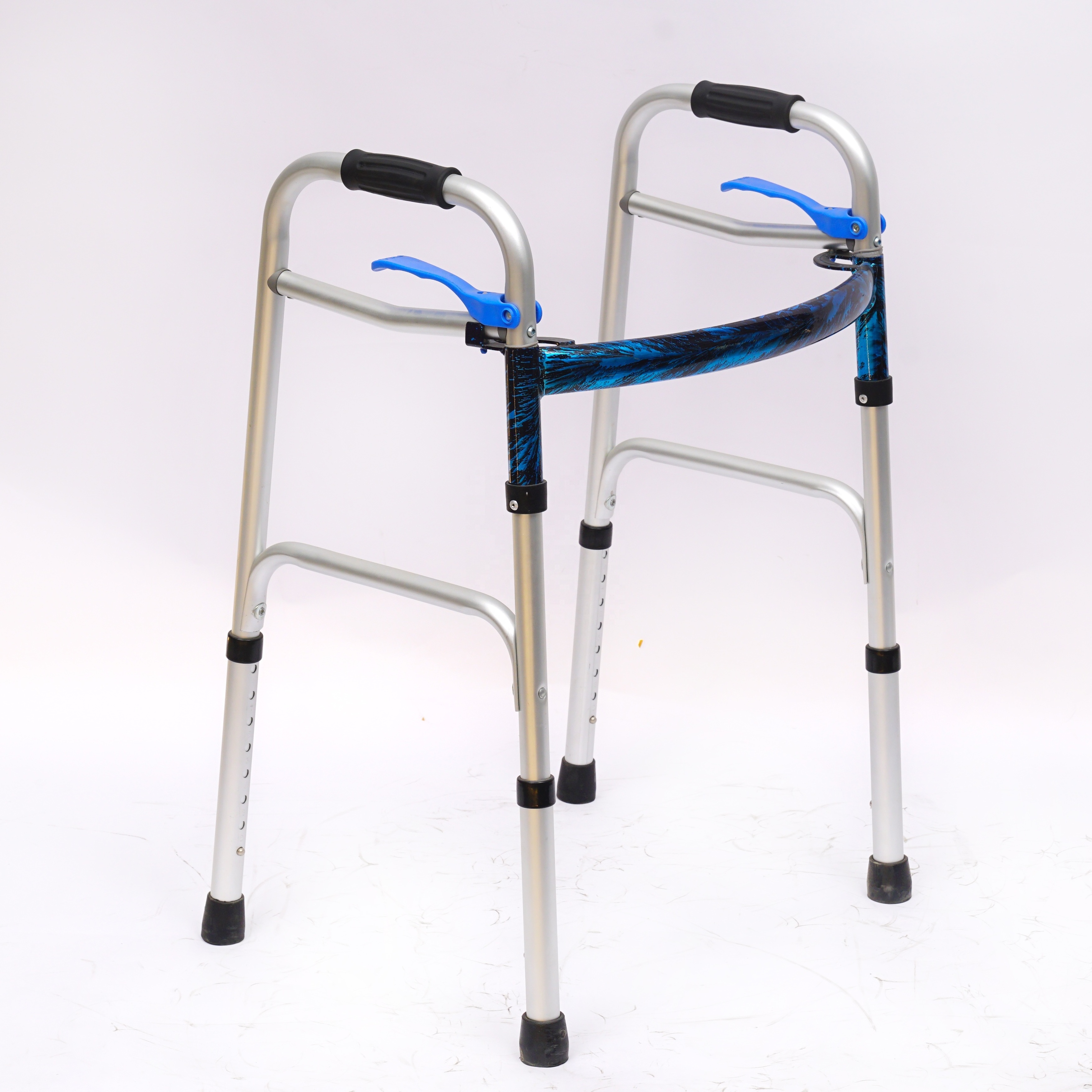 Adjustable Aluminum Lightweight Folding Walker Upright Forearm Rollator For Elderly People