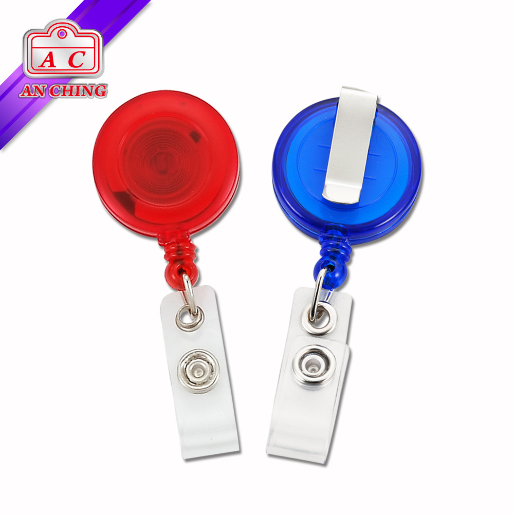 Transparent Retractable Badge Reel with Clip Back