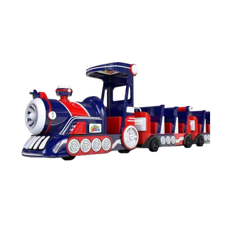 Choo Choo Kids Train Ride Electric Popular Amusement Park Trackless Train Playgrounds Battery 13 Seats 8 Hours Monorail 10 Km/h