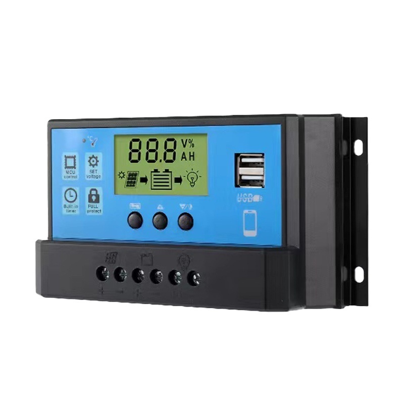 Wholesale Price Solar Charge Controller 12V/24V 10A Solar Panel Waterproof PWM Charging with Dual USD Digital Display ACTECmax