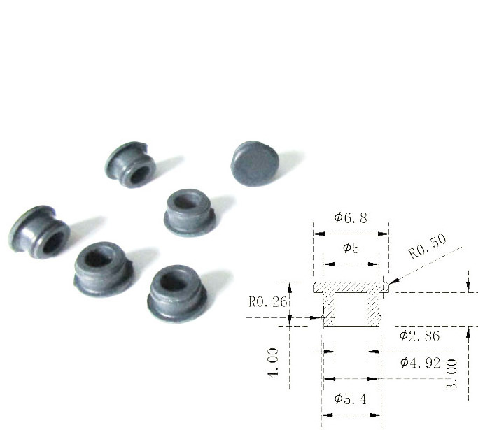 5 mm Silicone Rubber Plug With groove Hole Plug 3 mm Depth