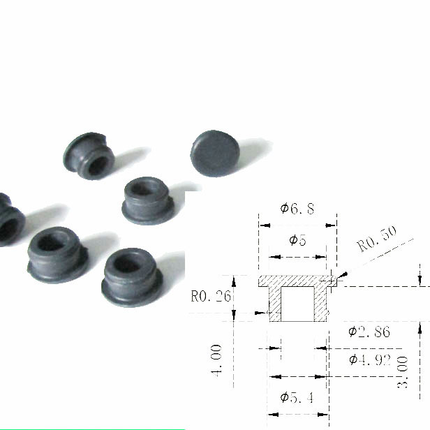 5 mm Silicone Rubber Plug With groove Hole Plug 3 mm Depth