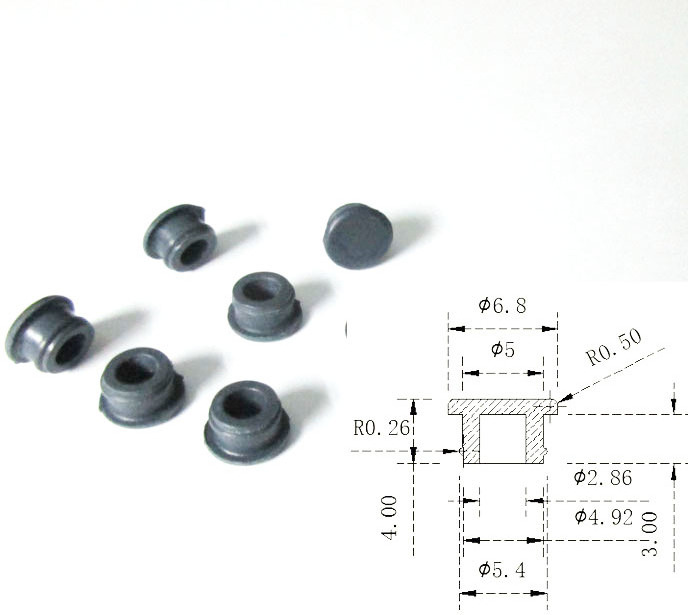 5 mm Silicone Rubber Plug With groove Hole Plug 3 mm Depth