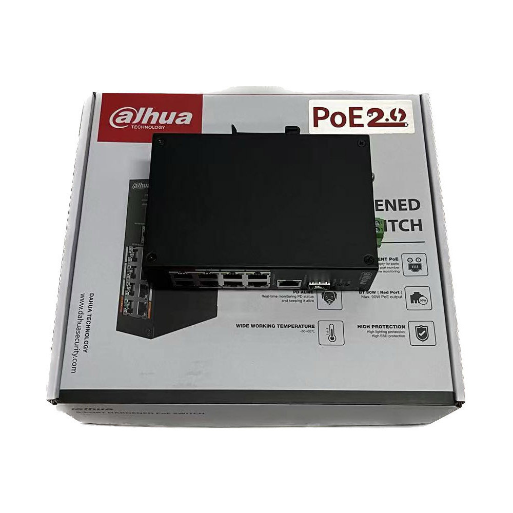 Original Dahua 7-Port Managed Hardened Switch with 4-Port PoE PFS4307-4ET-96 Dahua PoE Switch