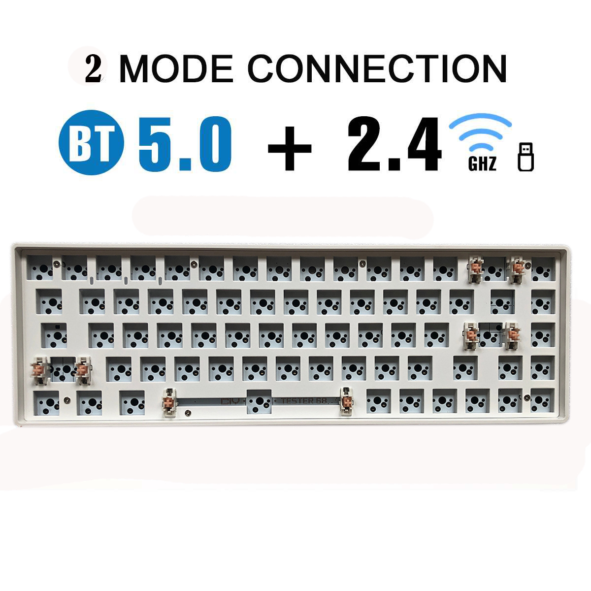 Ancreu Hotswap DIY Gaming Mechanical Keyboard Kit Wireless 2 Mode for 3/5 Pins Switches for Cherry MX Gateron Kailh